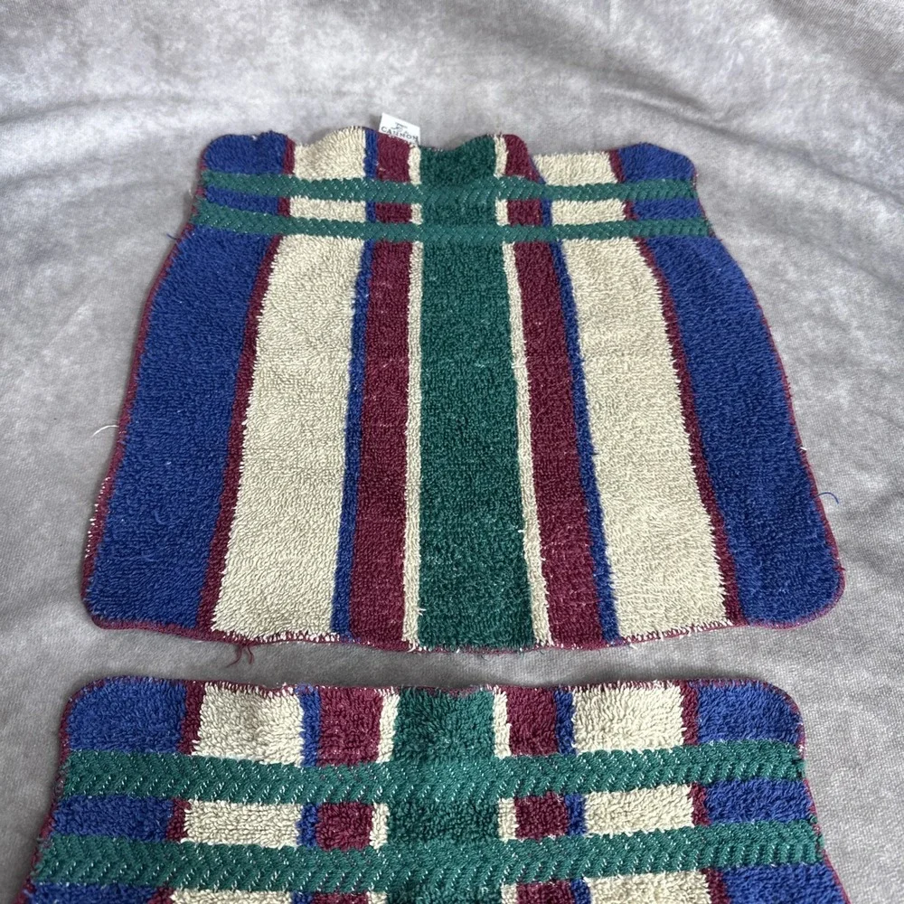 Canon Vintage Towel Set Wash Cloth Bath Green‎ Blue 90s 100% Cotton
